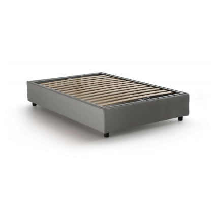 Letto piazza e mezza in tessuto grigio 120x200 cm