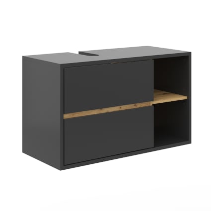 Meuble sous-vasque Fynn Anthracite/chêne doré 80.2x54cm avec tiroir Vicco | Anthracite/chêne doré | Meuble sous-vasque | 406673149292303