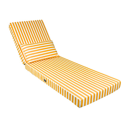 Coussin bain de soleil premium avec coussin Rayures Jaunes