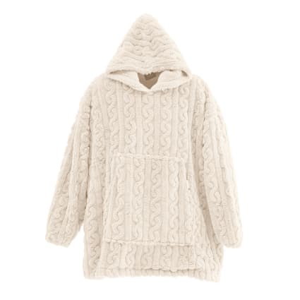 Poncho polaire doux chaud Ecru taille unique Warm wool Maisons