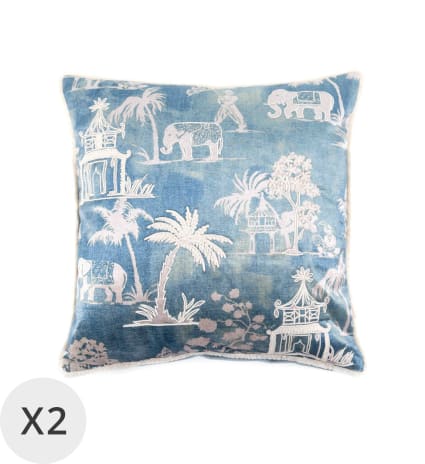 HAUSSY Set 2 Federe Cuscino Quadrate In Velluto A Coste 45x45 Cm – Morbide, Con Cerniera, Per Divano E Letto - 2