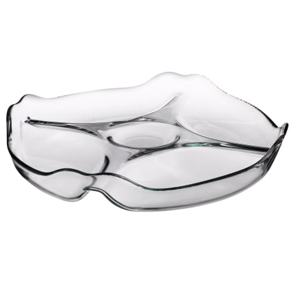 Plat Apéritif Rond En Verre 4 Compartiments - Maison Plat Apéritif Rond En Verre 4 Compartiments - Maison