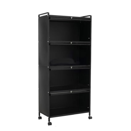 Küchenregal aus Metall 60x32x154cm, Schwarz