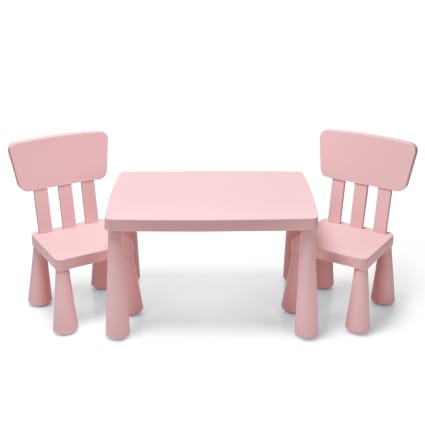 Table Enfant Relaxdays Avec Tableau 2 Faces - 84x52x45 Cm - Rangement Tissu - Tabouret Crayon Inclus - Rose