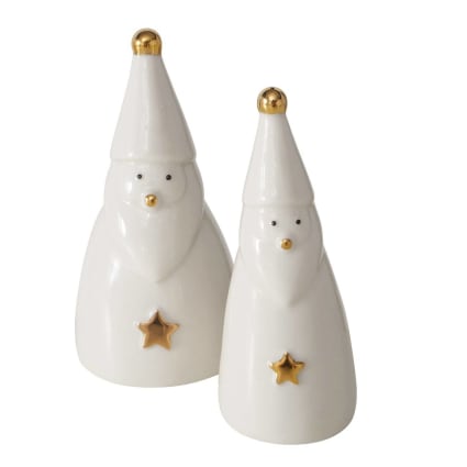 2er Set Dekofiguren, Porzellan, H. 12 cm, weiß