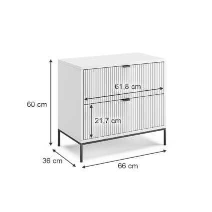 Nachttische 2er Set Weiß 66x60cm