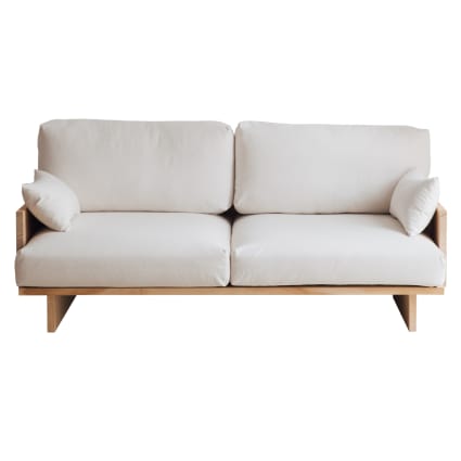 Zweisitzer-Sofa wollweiß aus Massivholz 183 cm Lackiert Mistral