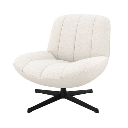 Fauteuil pivotant en bouclette EDITH - Blanc | Leroy Merlin