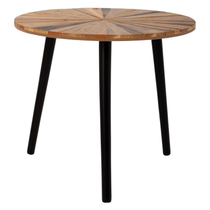 Runder Beistelltisch aus Holz und Metall, 60x60x50, braun