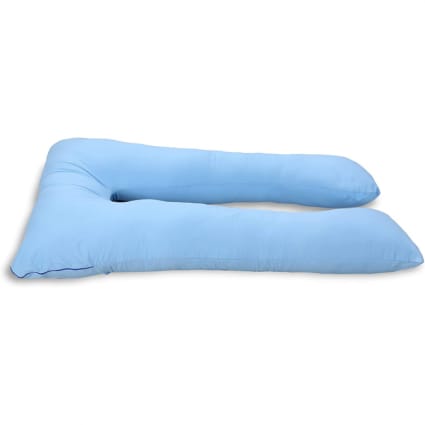Bananair Coussin De Grossesse Et D'allaitement En Forme De U - Oreiller Pour Femme Enceinte, Doux & Confortable, Soulage Le Dos Et Le Cou - Déhoussable, Lavable En Machine (Bleu, Coton, 140