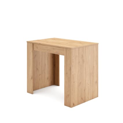 Consolle allungabile, Tavolo consolle allungabile, 180, Per 8 persone, Gambe in legno, Stile moderno, Rovere e bianco _ 253_7
