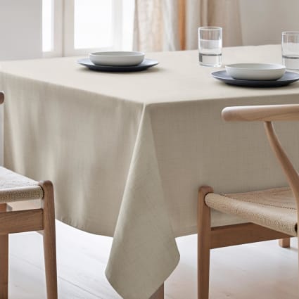 Halbglatte Tischdecke, bügelfrei 155x100 Zen beige