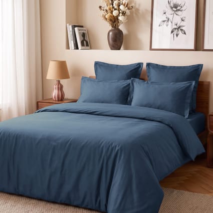 Housse De Couette 100% Coton – Taie Carrée Incluse – Taille 140x200 Cm – Tissu Doux Et Respirant