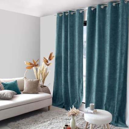 VELOURS - Rideau salon ou chambre toucher velours 100% Polyester - 140 x 250 cm