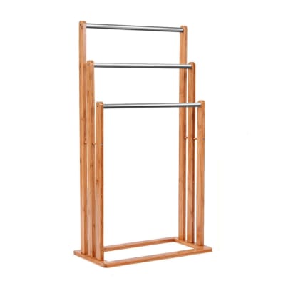 Porte-Serviettes Autonome SPRINGOS - 86 Cm, 2 Barres, Design Carré Doré