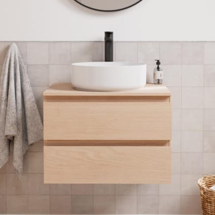 Einzelwaschtisch-Unterschrank-Set 60 cm + Spüle Sorrento