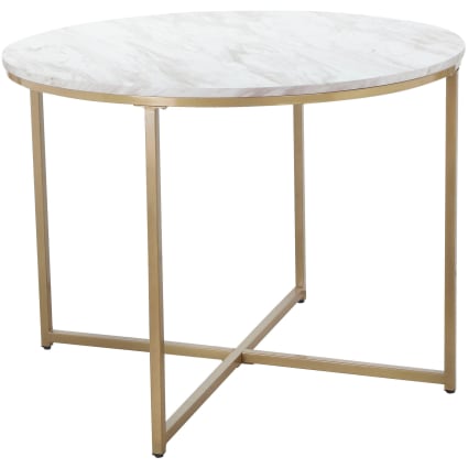 Beliani Tavolo Da Pranzo Tondo 90 Cm Bianco Base In Metallo Per Cucina 4 Posti Boca  Bc3baa0b 2861 5619 83f6 4e13fc0902ed
