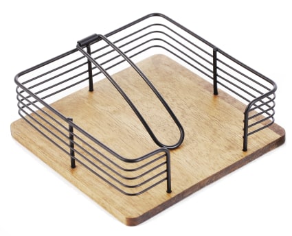 Serviettenhalter Aus Metall In Blattform – Grün, 15 Cm Hoch, Für Küche & Esstisch