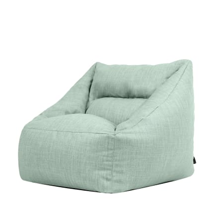 Pouf poltrona da interno esterno in tessuto intrecciato verde