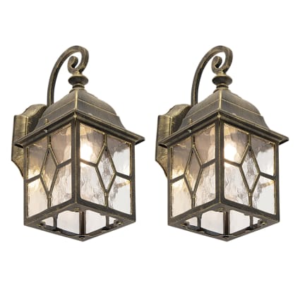 Lampada A Parete MF60, Vetro, Metallo, Oro, Marrone, 25x10x52 Cm - Foto 3