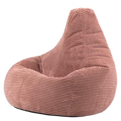 Sitzpuff aus Cord mit hoher Rückenlehne, Rosa Dalton