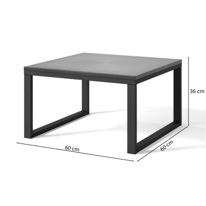 Gartentisch, Betonoptik / graues Gestell, 60x60 cm Dywilly