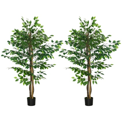 Arbre Artificiel Ficus 180cm GOPLUS - Réaliste Sans Entretien Pour Salon, Bureau Et Jardin