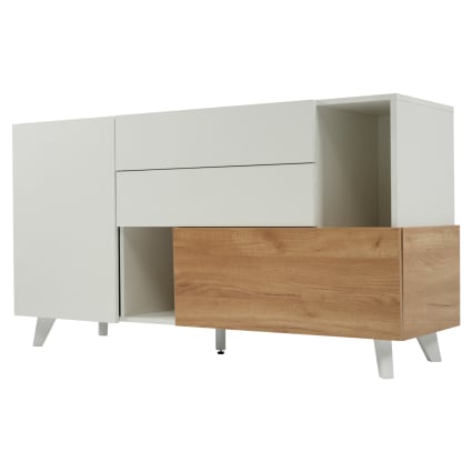 Buffet cuisine multifonctionnel 100cm : tiroirs, étagères (réglables), design moderne + anti-basculement. Pour cuisine/salon/chambre. | Leroy Merlin