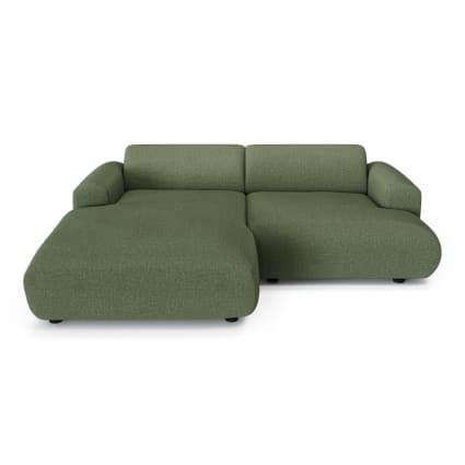 Canapé d'angle gauche 4 places en tissu tramé vert olive Myra | Maisons ...