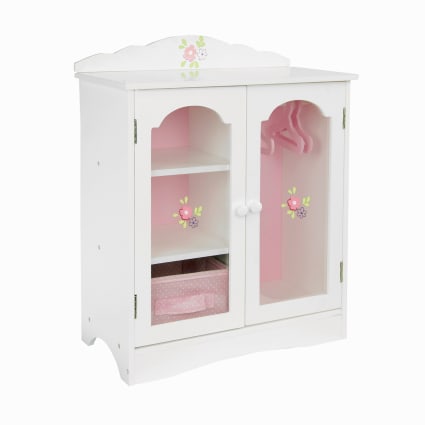 Mini Armadio Porta Abiti Per Bambole Rosa - 15,7x15,6x3,8 Cm Con 7 Cubi E 10 Grucce, Organizer Per Vestiti E Accessori - 2