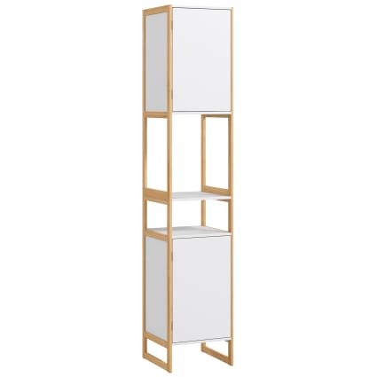 Colonne de salle de bain - 2 tiroirs et 3 étagères - MDF et Panneaux de particules - Blanc (20x30x160cm) | Leroy Merlin Colonne de salle de bain - 2 tiroirs et 3 étagères - MDF et Panneaux de particules - Blanc (20x30x160cm) | Leroy Merlin