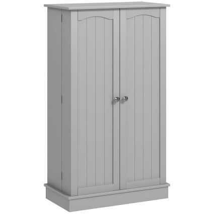 HOMCOM Buffet Cuisine Haut 170,5 Cm – Armoire De Rangement Moderne Gris Avec 4 Portes, 6 Étagères Réglables, Style Minimaliste Et Fonctionnel