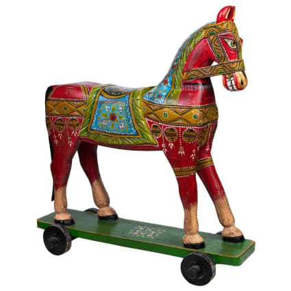 Statua Cavallo Dala In Legno Svedese – Coppia Rossa 23 Cm, Artigianale E Decorativa Per Casa E Giardino