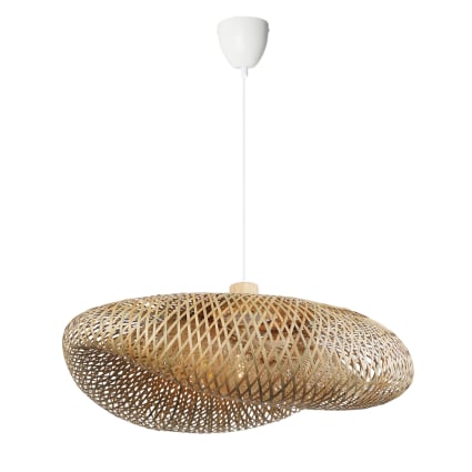 Hngelampe aus Bambus und weiem Rattan 59 cm E27 | Maisons du Monde