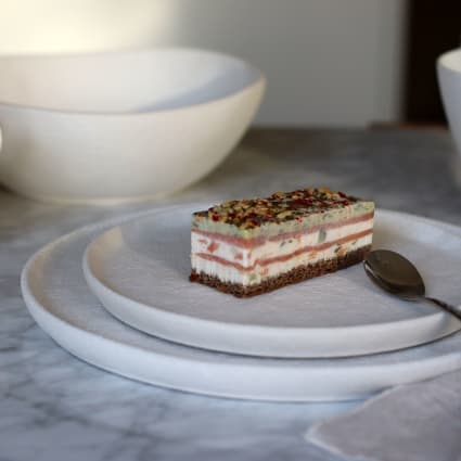 DOWAN 6 Assiettes à Dessert 21cm En Grès Céramique - Service Blanc Vanille Pour Petit Déjeuner Et Salade