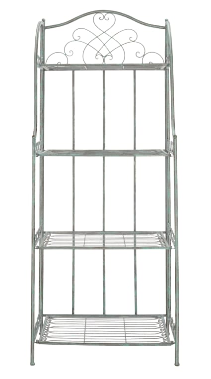 Étagère En Métal Style Antique - 2 étagères, Fer Blanc, 40x48x18 Cm, Déco Shabby Chic