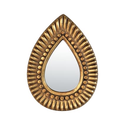Miroir Goutte En Fer Doré - 73 Cm De Haut - Déco Murale Vintage - Neuf