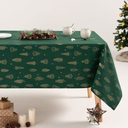 Tovaglia Runner Da Tavola In Tessuto Tex Verde - 140x200 Cm - 100% Poliestere, Lavabile, Anti-piega - Öko Tex Standard 100 - 3