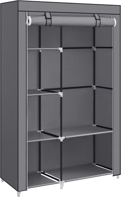 Armadio Per Bambini - 80 X 50 X 150 Cm - Con 2 Ante In Vetro E Asta Appendiabiti Mdf Truciolato Bianco