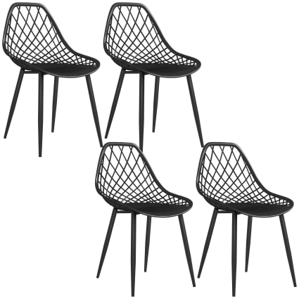 Set 4 Sedie Da Pranzo In Ecopelle Nera: Stile Moderno Per La Tua Casa - 2