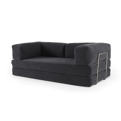 KOMHTOM Petit Canapé 2 Places En Velours Côtelé Avec Coussins Confortables, 2 Repose-Pieds, Accoudoir Courbe Et Rembourré - Canapé Modulable Moderne (Beige