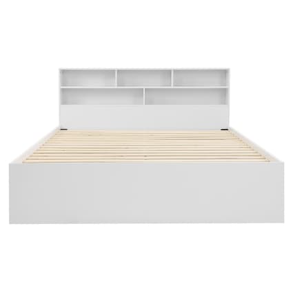 Lit double,Lit adulte,Cadre de lit avec tiroirs blanc 180x200 cm bois d'ingénierie CFW70083