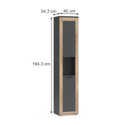 Hochschrank Anthrazit/Viking Oak 40x194.3cm