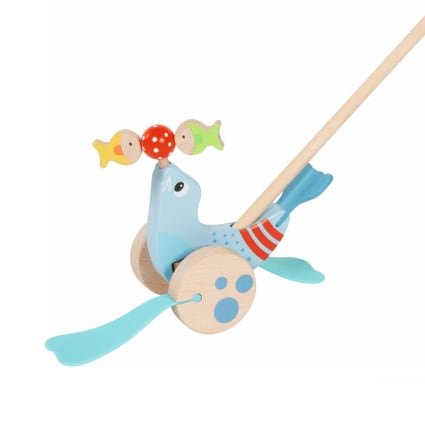 Juguete de Madera para Empujar y Tirar, Pato Juguete de Madera para Empujar y Tirar, Pato