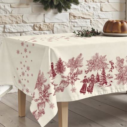 Nappe De Noël Anti-taches 100% Coton Multicolore 250x155 Cm Merry Christmas 43 M23174646