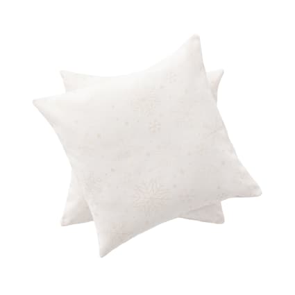 Ensemble De Deux Housses De Coussin Décoratives En Peluche Douce Pour Canapés, Beige, Motif Sapin De Noël, 45 X 45 Cm - Maison