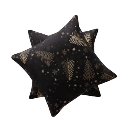 Lot De 2 Housses De Coussin En Velour De NOËL HOLLY JOLLY 60x60 Cm