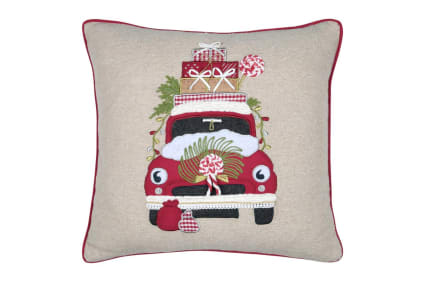 Weihnachtskissen aus Baumwolle, 45 × 45 cm, beige