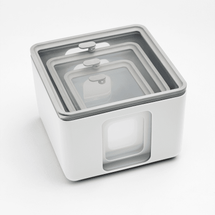 4 contenitori per alimenti in plastica con coperchio, 2 L e 4 L