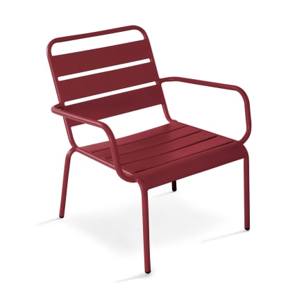 Poltrona da giardino bassa relax in acciaio rosso Palavas | Maisons du Monde